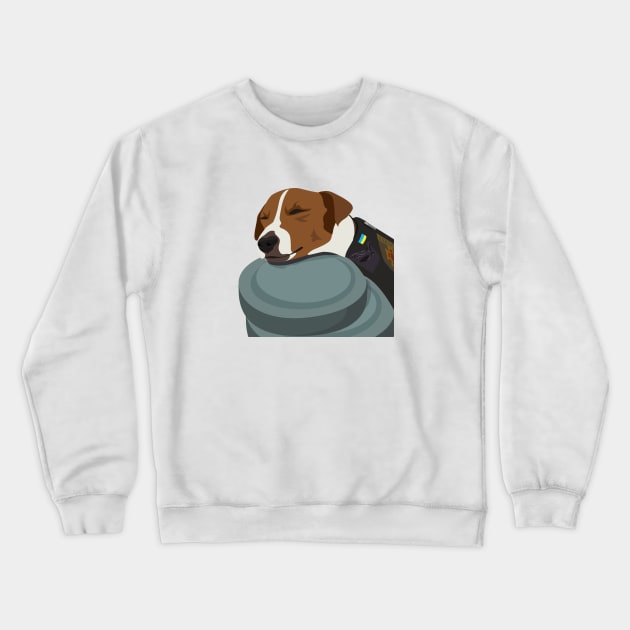 Tired rescue dog PATRON Crewneck Sweatshirt by HelenSokolovaDesign